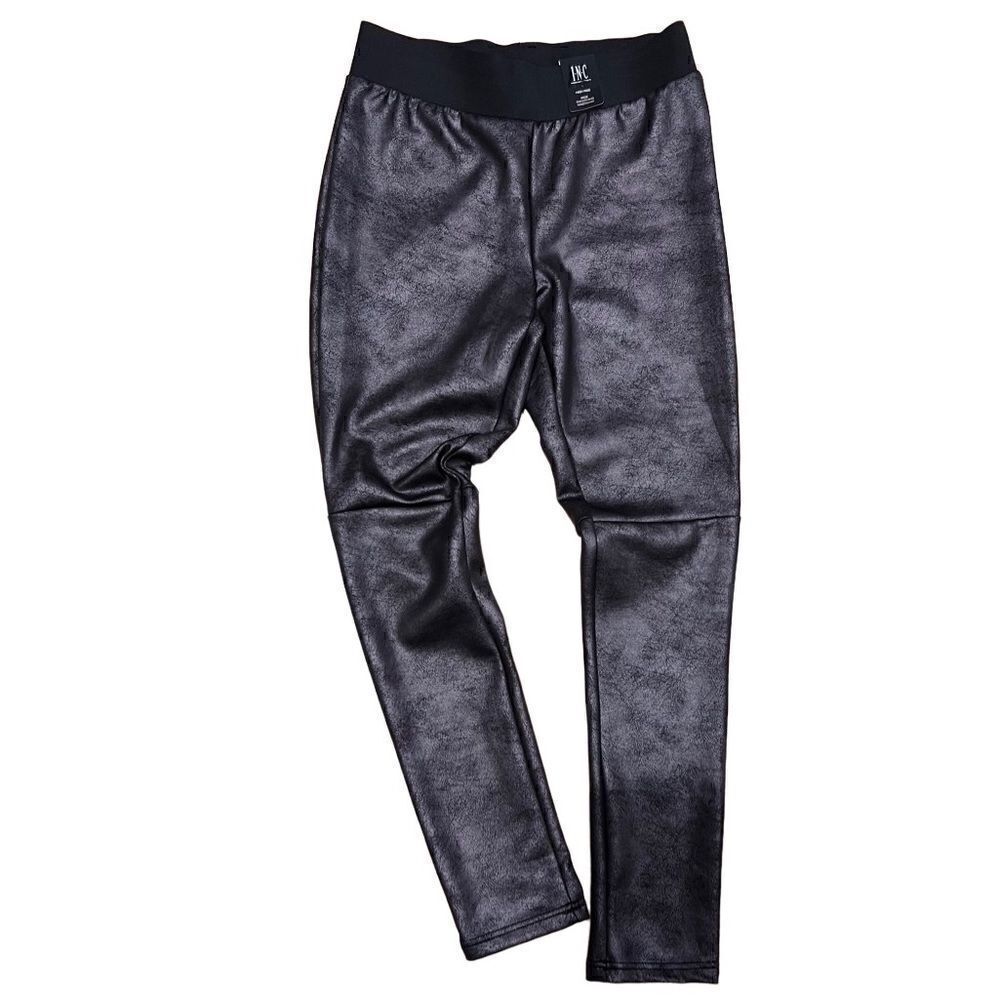 Inc high rise leggings metallic silver grey NWT size large